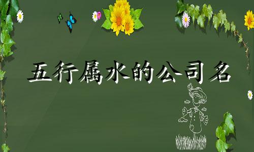 五行属水的公司名 五行属水的公司名称招财