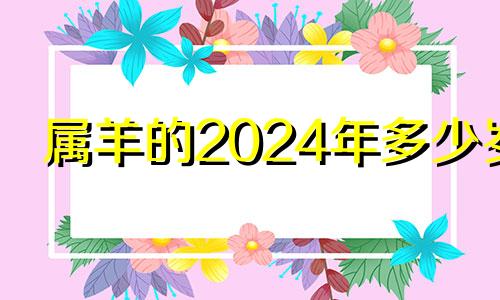 属羊的2024年多少岁 属羊的人2024