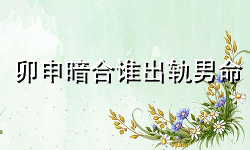 卯申暗合谁出轨男命 卯申暗合一定是指婚姻吗