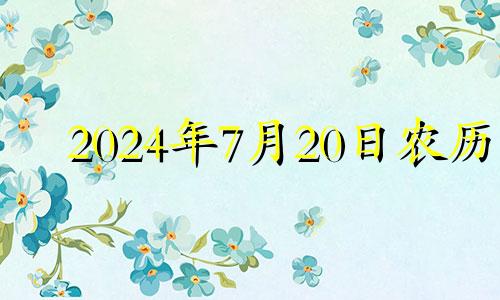 2024年7月20日农历 2024年农历七月二十
