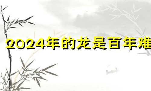 2024年的龙是百年难遇 2024年龙是什么年