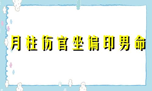 月柱伤官坐偏印男命 月柱伤官坐偏印女命