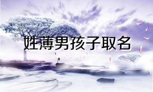 姓薄男孩子取名 姓薄的男孩名字霸气酷
