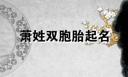 萧姓双胞胎起名 姓萧的女孩名字小说