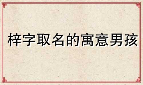 梓字取名的寓意男孩 子字取名的寓意