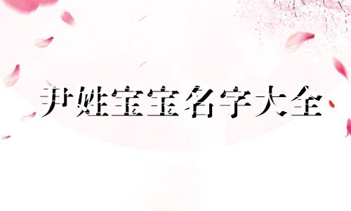 尹姓宝宝名字大全 尹姓氏名字