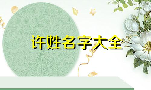 许姓名字大全 许姓氏取名字好听