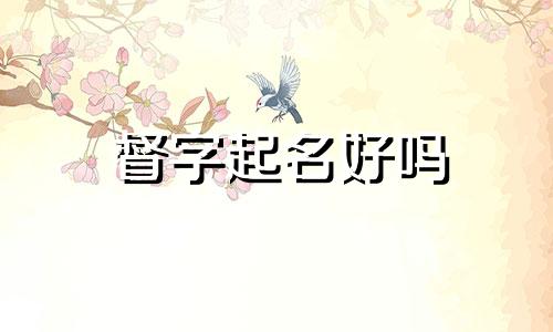 督字起名好吗 带督字的男孩名字