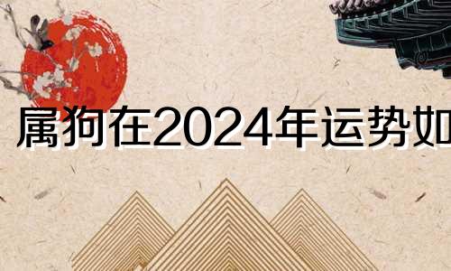 属狗在2024年运势如何 生肖狗在2024年的运势以及注意月份