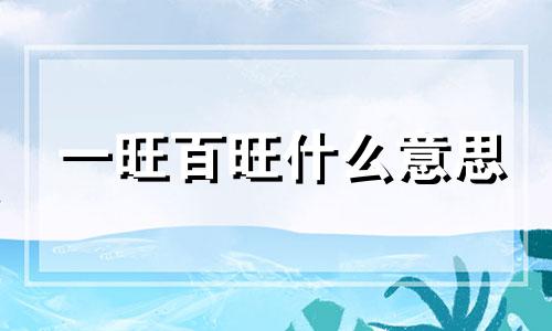 一旺百旺什么意思 