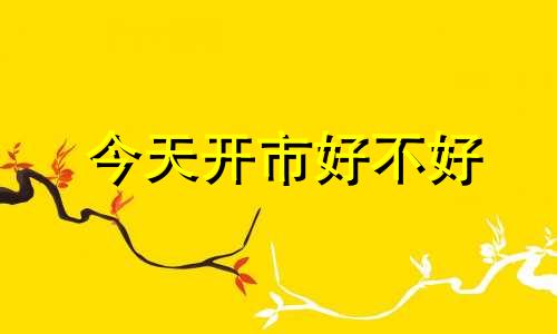 今天开市好不好 今天是开市的好日子吗