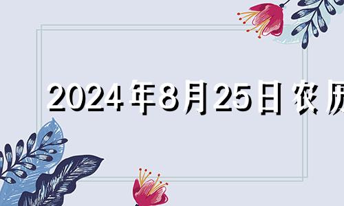 2024年8月25日农历 2024年8月28日黄历