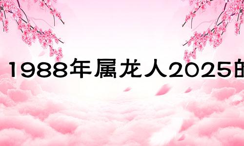 1988年属龙人2025的运势 1988年属龙人2024 未来十年