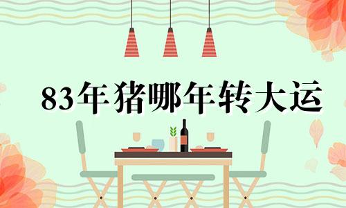 83年猪哪年转大运 83年女猪做什么生意最旺