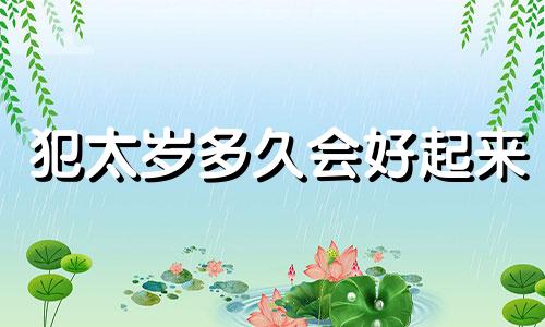 犯太岁多久会好起来 2024年太岁犯什么属相