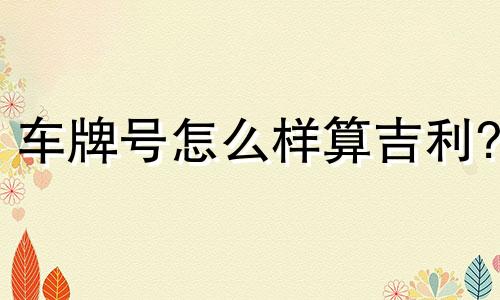 车牌号怎么样算吉利? 车牌号怎么样算吉利号码