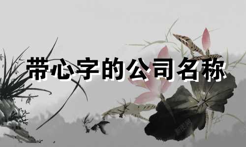 带心字的公司名称 公司取名带芯字