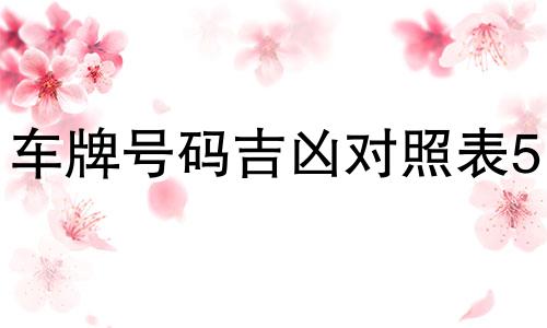 车牌号码吉凶对照表51 免费车牌号码测吉凶(超准)
