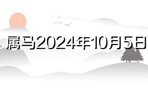 属马2024年10月5日运势