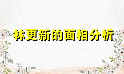 林更新的面相分析 林更新的长相分析