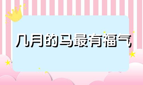 几月的马最有福气 几月的猪最有福气