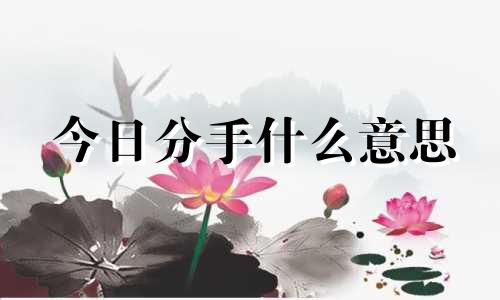 今日分手什么意思 最近的分手吉日