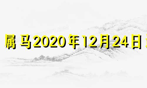 属马2020年12月24日运势