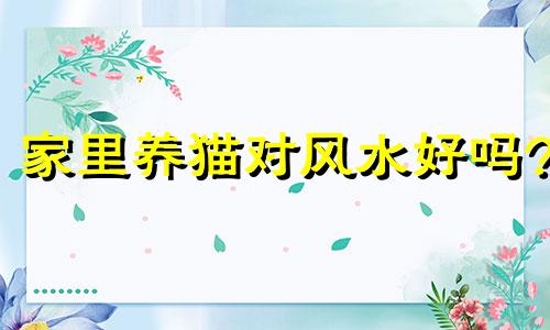 家里养猫对风水好吗? 家里养猫对风水好吗视频
