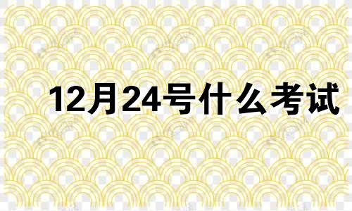 12月24号什么考试 12月27号的考试
