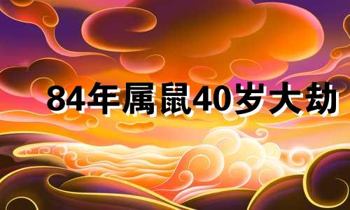 84年属鼠40岁大劫 73年属牛51岁有一灾