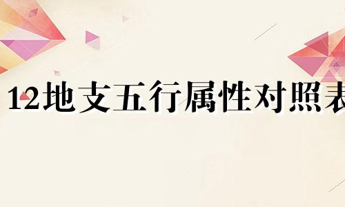 12地支五行属性对照表 12地支五行属性及方位