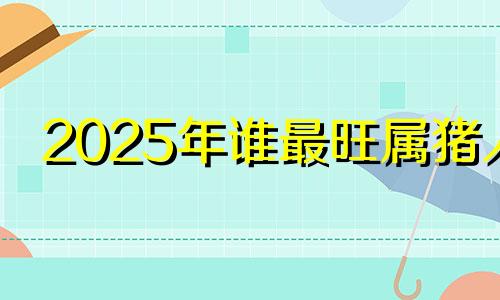 2025年谁最旺属猪人 猪的贵人第一名
