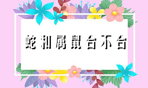 蛇和属鼠合不合 属蛇跟属鼠的合得来吗
