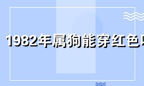 1982年属狗能穿红色吗 2025属狗大忌颜色