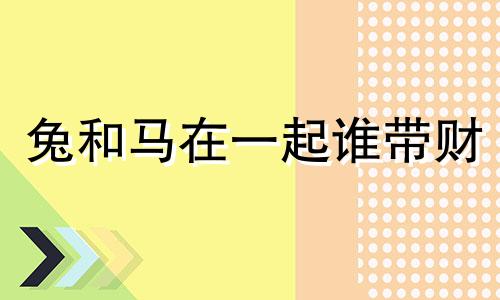 兔和马在一起谁带财 男兔女马属于上等婚姻