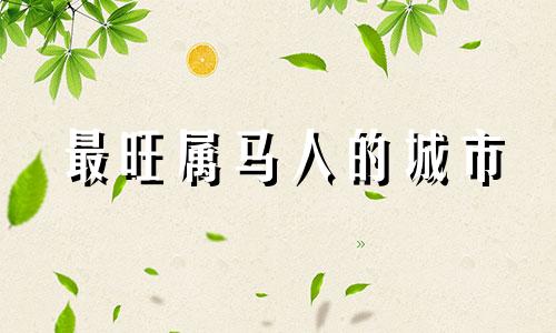 最旺属马人的城市 属马人走大运的年龄