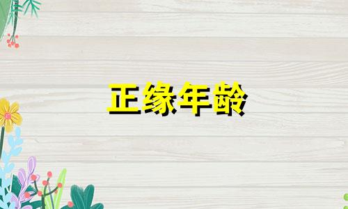 正缘年龄 正缘年龄是结婚年龄吗
