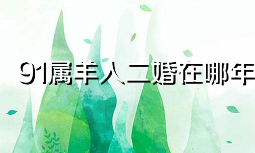 91属羊人二婚在哪年 1991羊女的正缘和孽缘