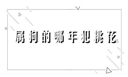 属狗的哪年犯桃花 属狗的人什么时候有桃花运