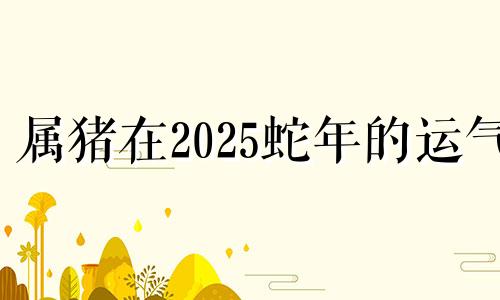 属猪在2025蛇年的运气 属猪的遇蛇年