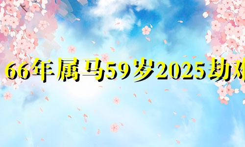 66年属马59岁2025劫难女 66年男马2025年运势
