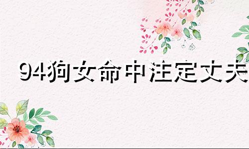 94狗女命中注定丈夫 1994狗女性格