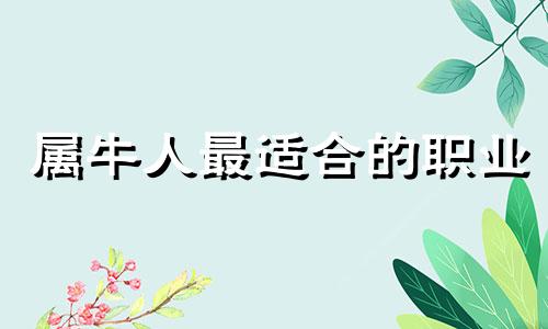 属牛人最适合的职业 属牛人最适合的工作行业