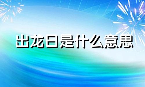 出龙日是什么意思 