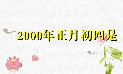 2000年正月初四是 2000年正月初四出生的女孩