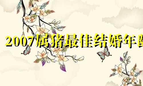 2007属猪最佳结婚年龄 2007年属猪2025高考运气怎样