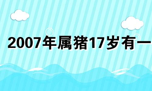 2007年属猪17岁有一灾 2007年属猪的三大劫难