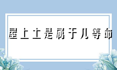 屋上土是属于几等命 什么是屋上土命人