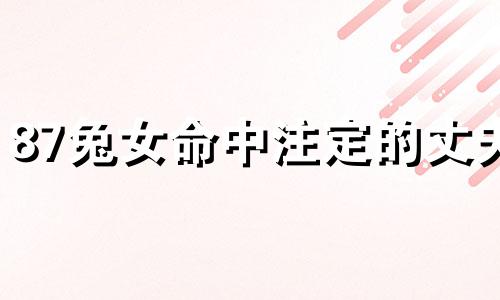 87兔女命中注定的丈夫 兔子最佳配对第一名