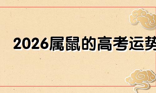 2026属鼠的高考运势 鼠人逢马年2026